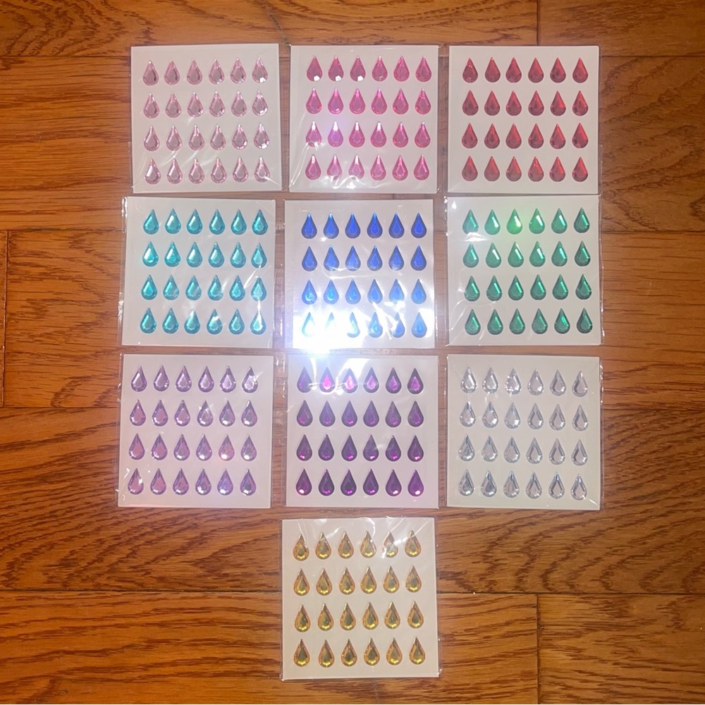 10 sheets 8x13mm teardrop Self Adhesive Rhinestone Sticker Gems